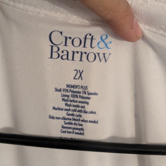 New With Tags Croft & Barrow White Eyelet Bridal Shower Dress Size 2X - Picture 2 of 6